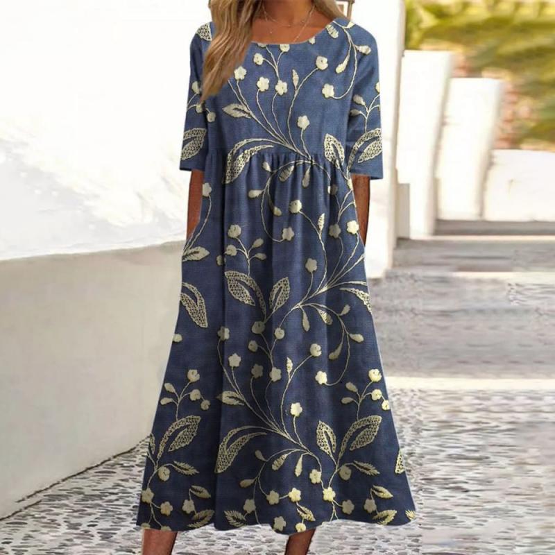 Leviana™ | Robe Midi Fleurie Élégante