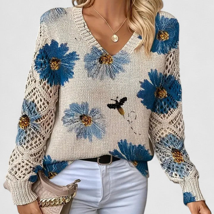 Aurélie | Pull élégant avec motif floral