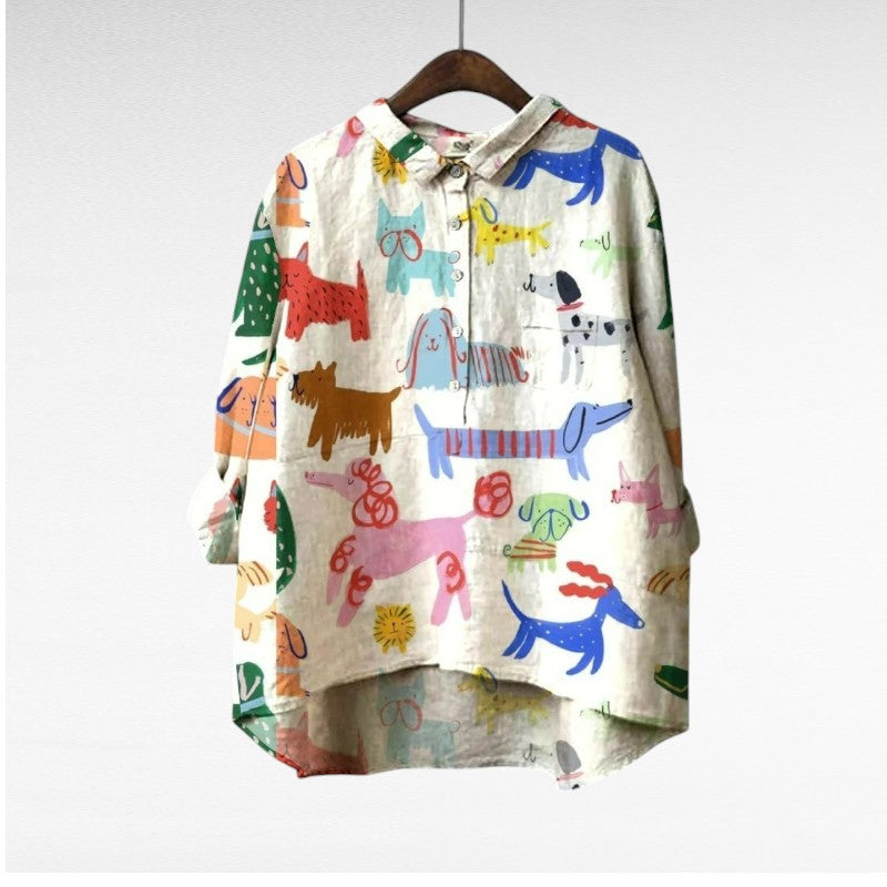 Leviana® | Blouse Femme Exclusive avec Imprimé de Chiens