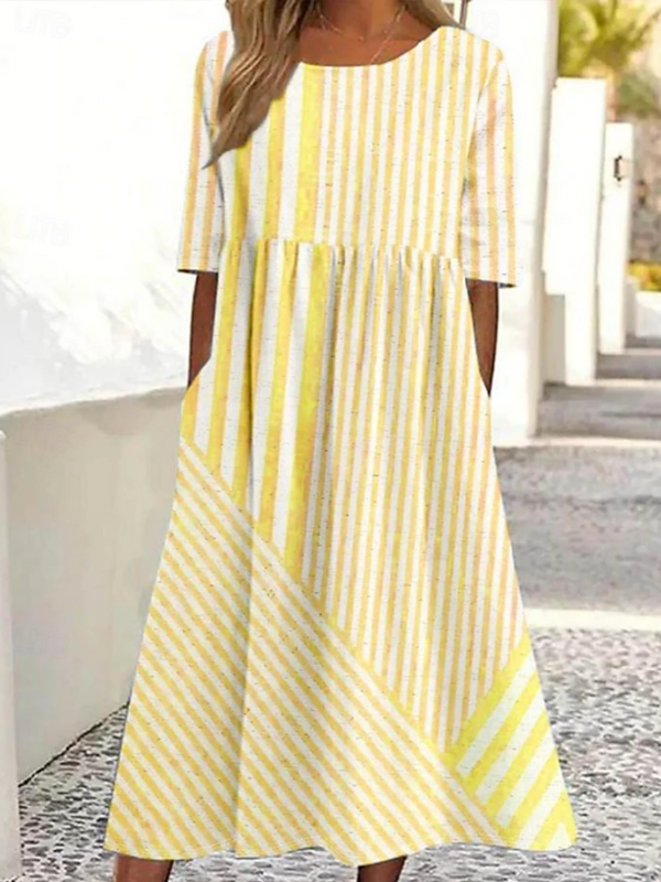 Leviana™ | Robe en Coton Rayée Confortable
