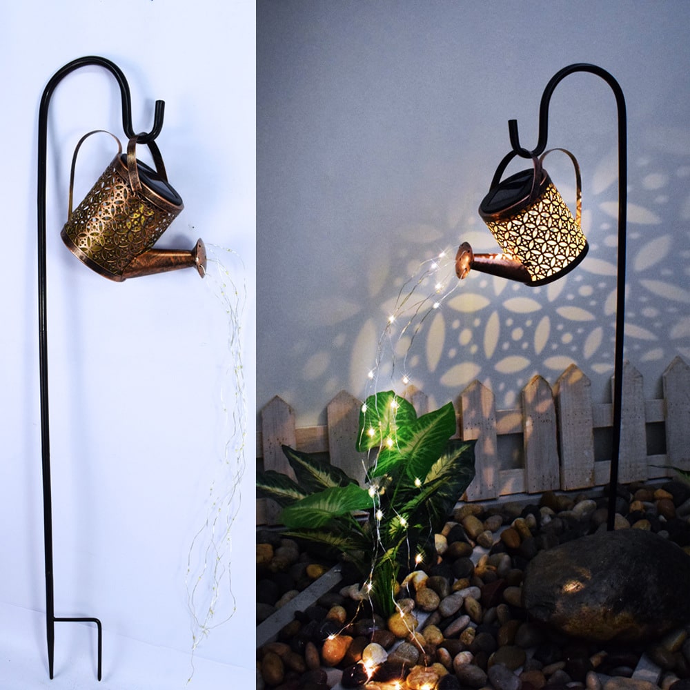 Arrosoir Solaire Magique avec Guirlandes LED – Lumière Enchantée pour Jardin et Terrasse