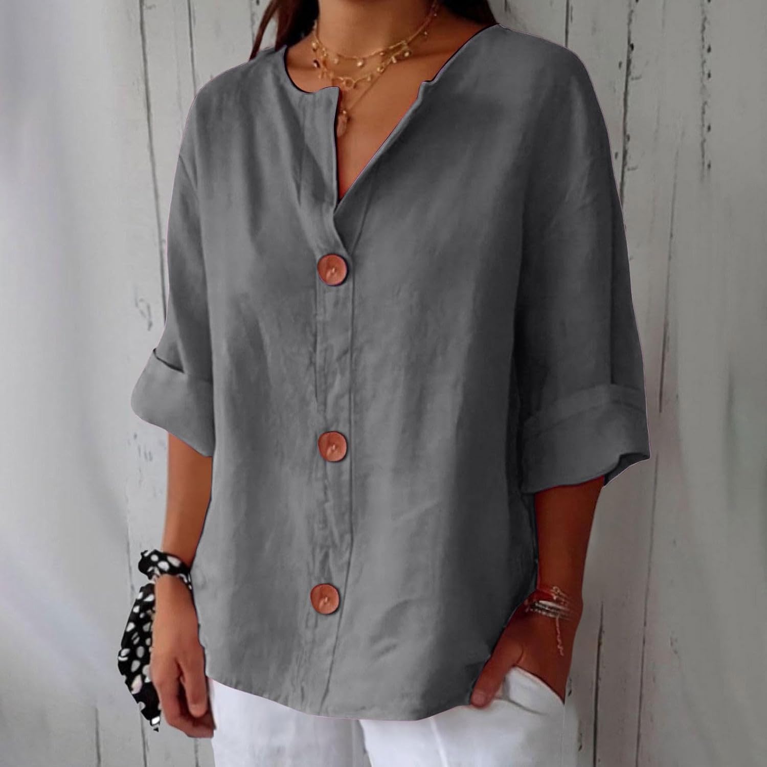 Leviana™ | Blouse en Lin Décontractée