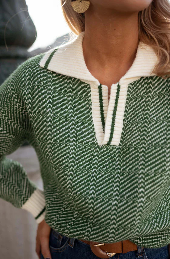 EMILIA™ | PULL À COL V VERT