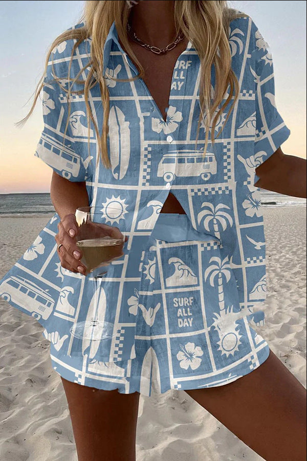 Trenara™ | Ensemble court avec impression Caravan