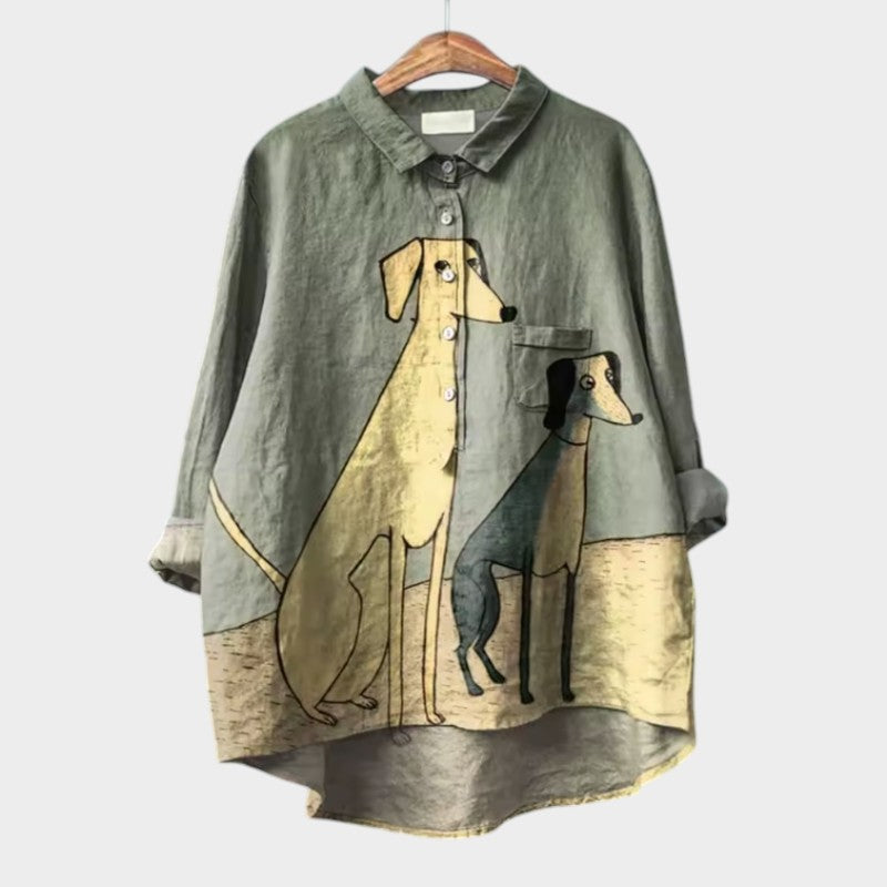 Leviana® | Blouse Femme Exclusive avec Imprimé de Chiens