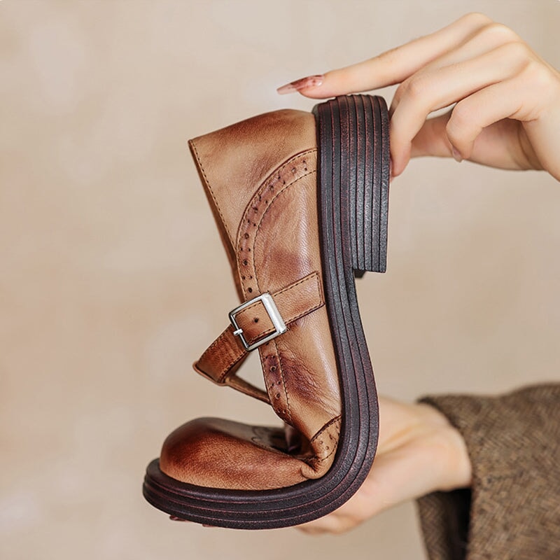 VELDA | Élégantes Mary Janes en Cuir