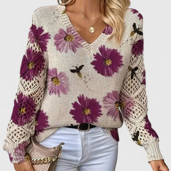 Aurélie | Pull élégant avec motif floral