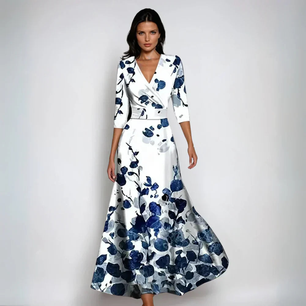 Leviana™ | Robe Portefeuille Fleurie Élégante
