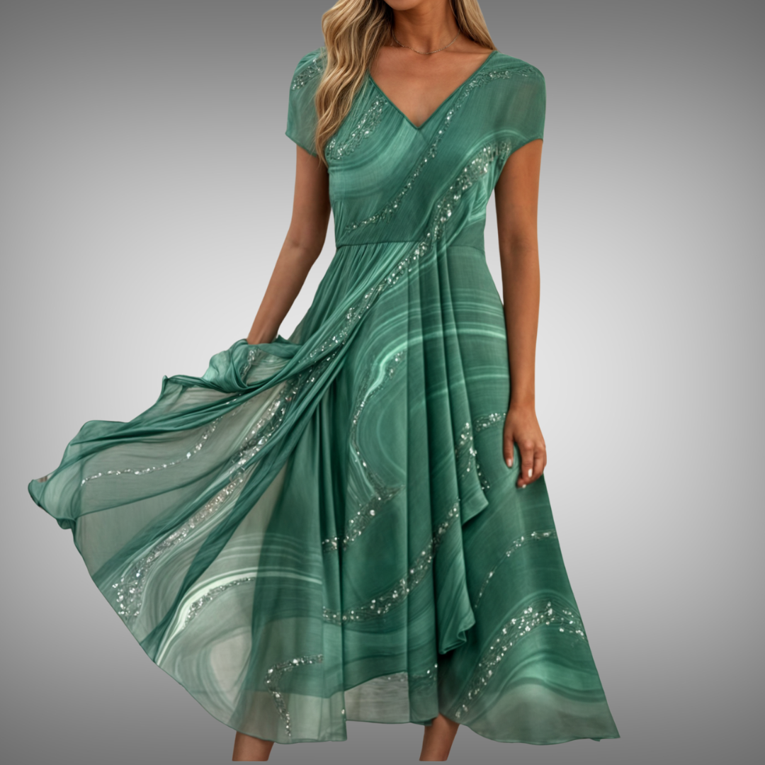 Leviana® | Robe midi avec décolleté en V