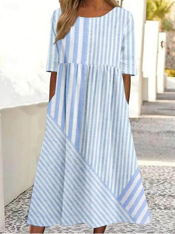 Leviana™ | Robe en Coton Rayée Confortable