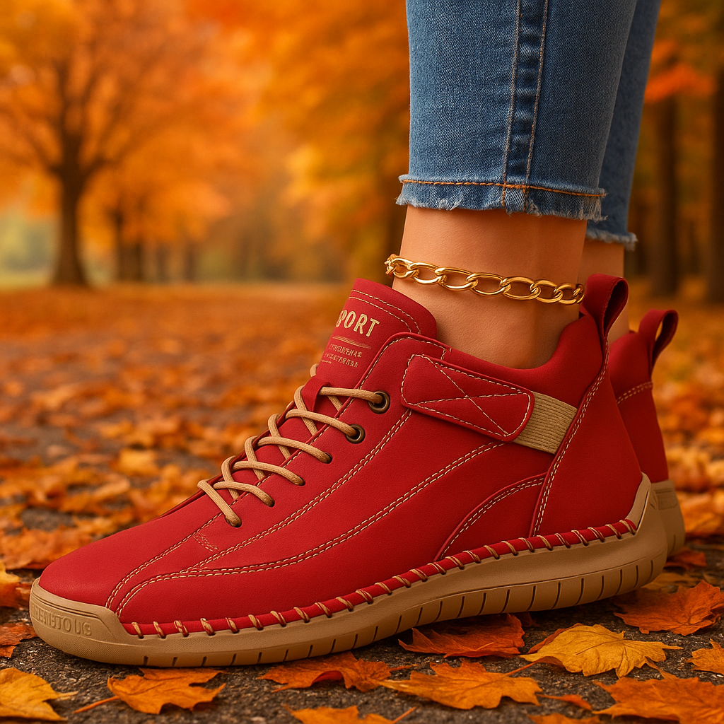 Mia™ | Baskets Confort Orthopédique Rouge