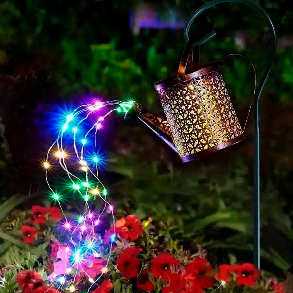 Arrosoir Solaire Magique avec Guirlandes LED – Lumière Enchantée pour Jardin et Terrasse