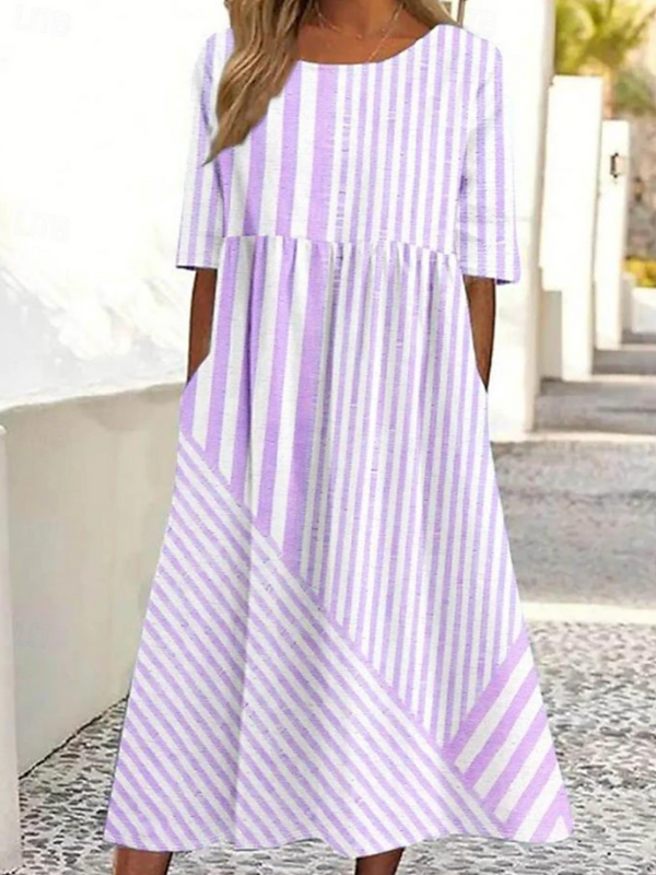 Leviana™ | Robe en Coton Rayée Confortable