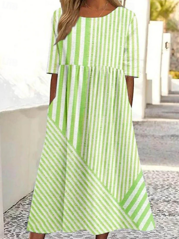 Leviana™ | Robe en Coton Rayée Confortable