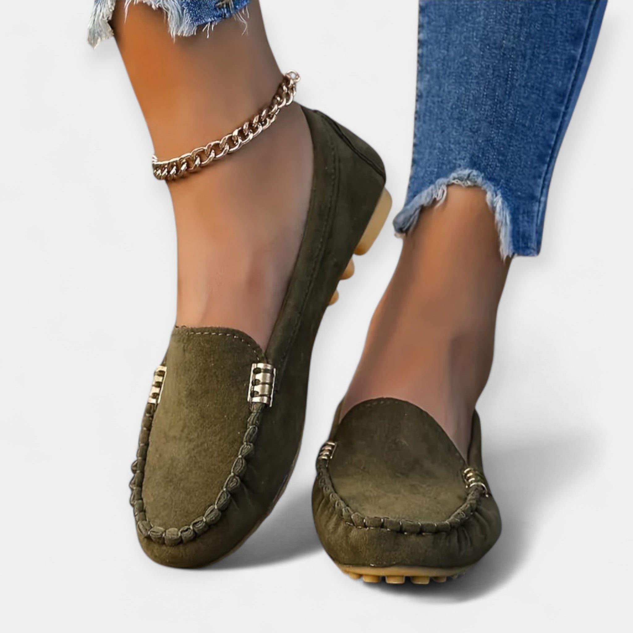 Mocassins avec Détail Métallique