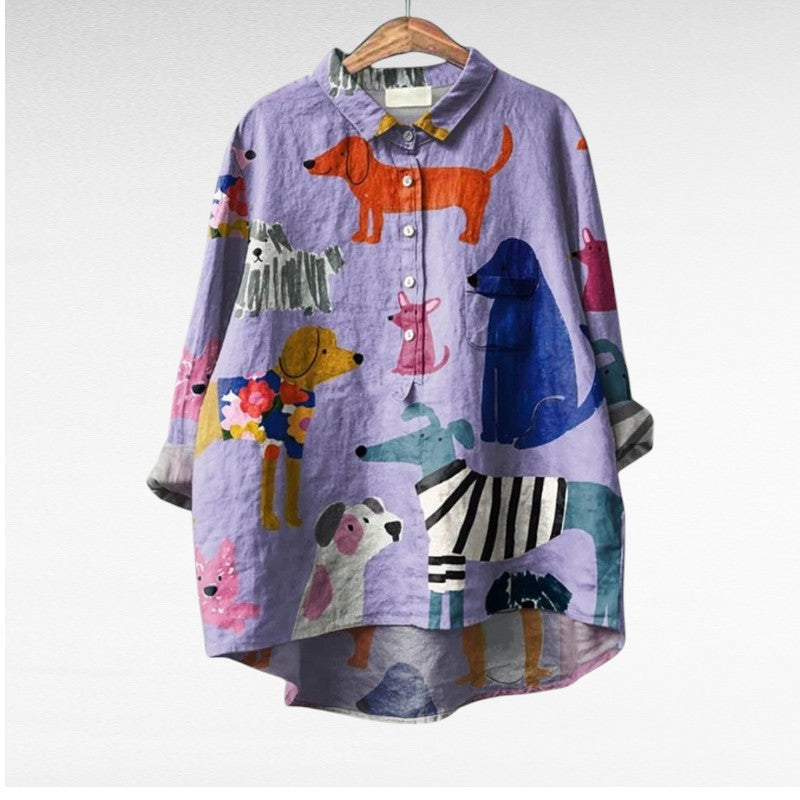 Leviana® | Blouse Femme Exclusive avec Imprimé de Chiens