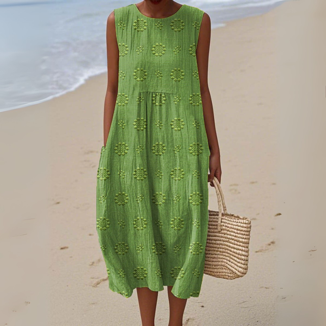 Leviana™ | Robe en Coton Élégante Sans Manches avec Broderie