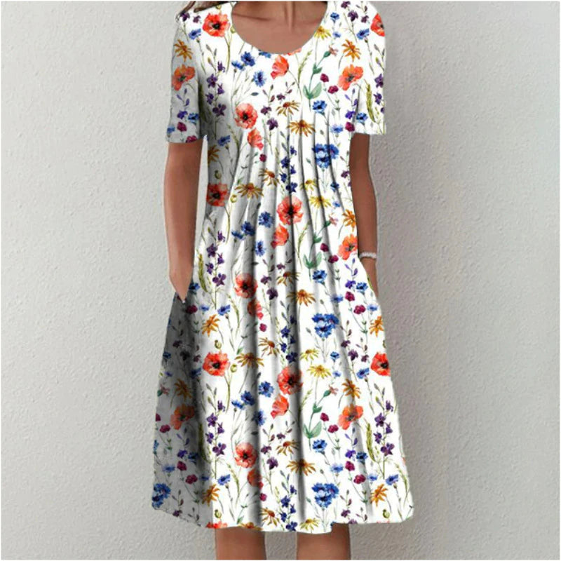 Leviana™ | Robe Fleurie Élégante et Décontractée avec Poches