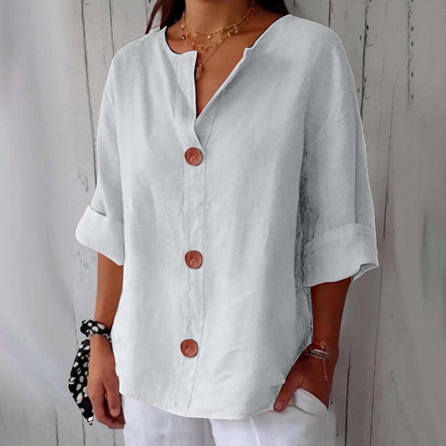 Leviana™ | Blouse en Lin Décontractée