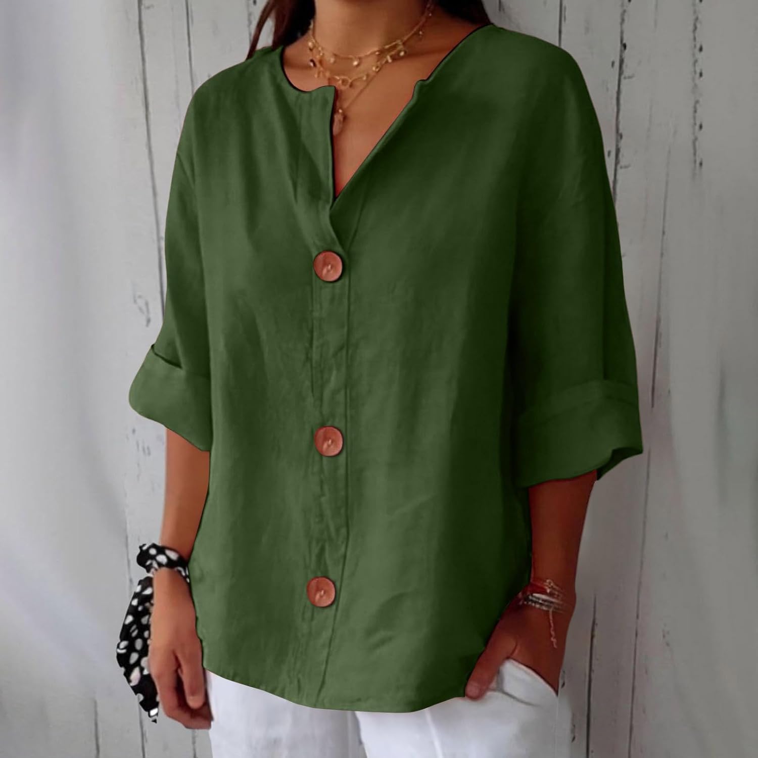 Leviana™ | Blouse en Lin Décontractée