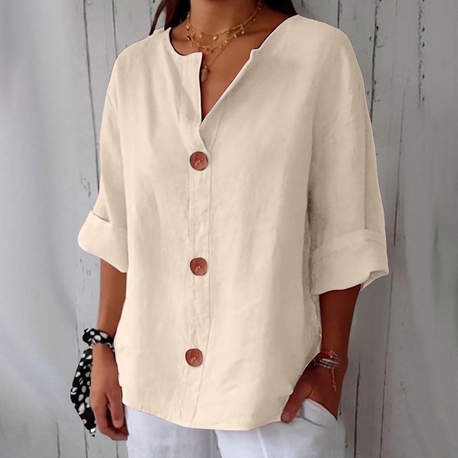 Leviana™ | Blouse en Lin Décontractée