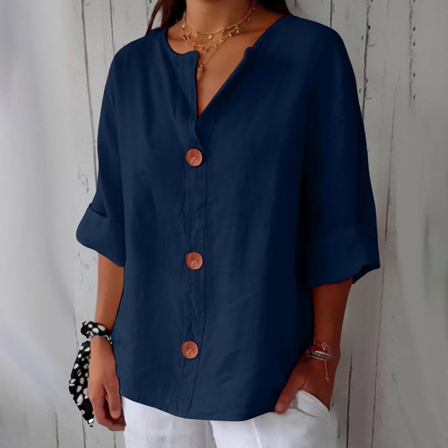 Leviana™ | Blouse en Lin Décontractée