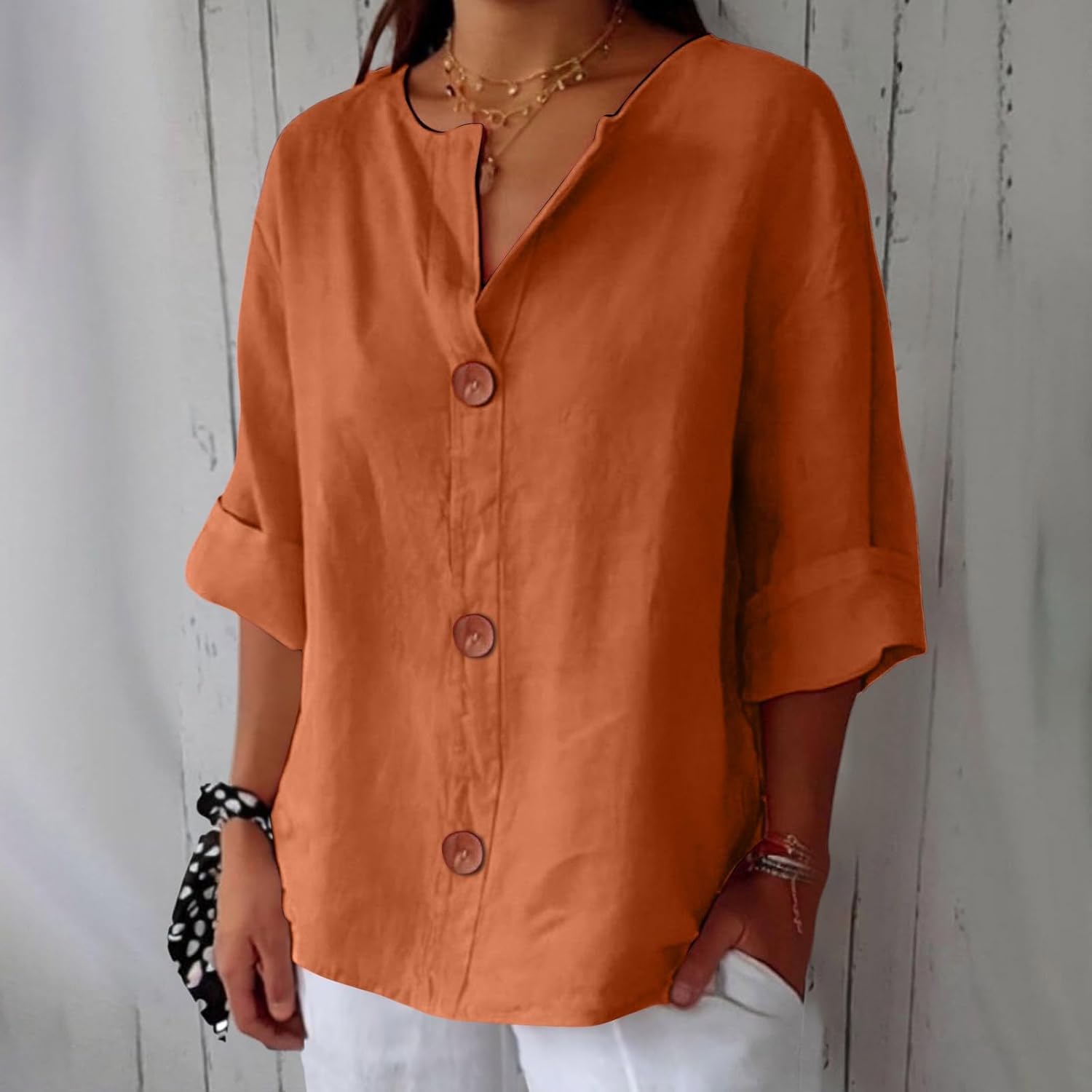 Leviana™ | Blouse en Lin Décontractée