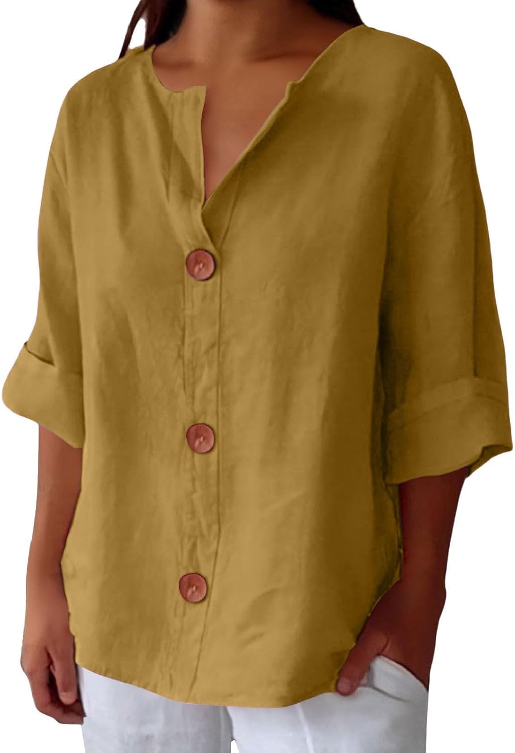Leviana™ | Blouse en Lin Décontractée