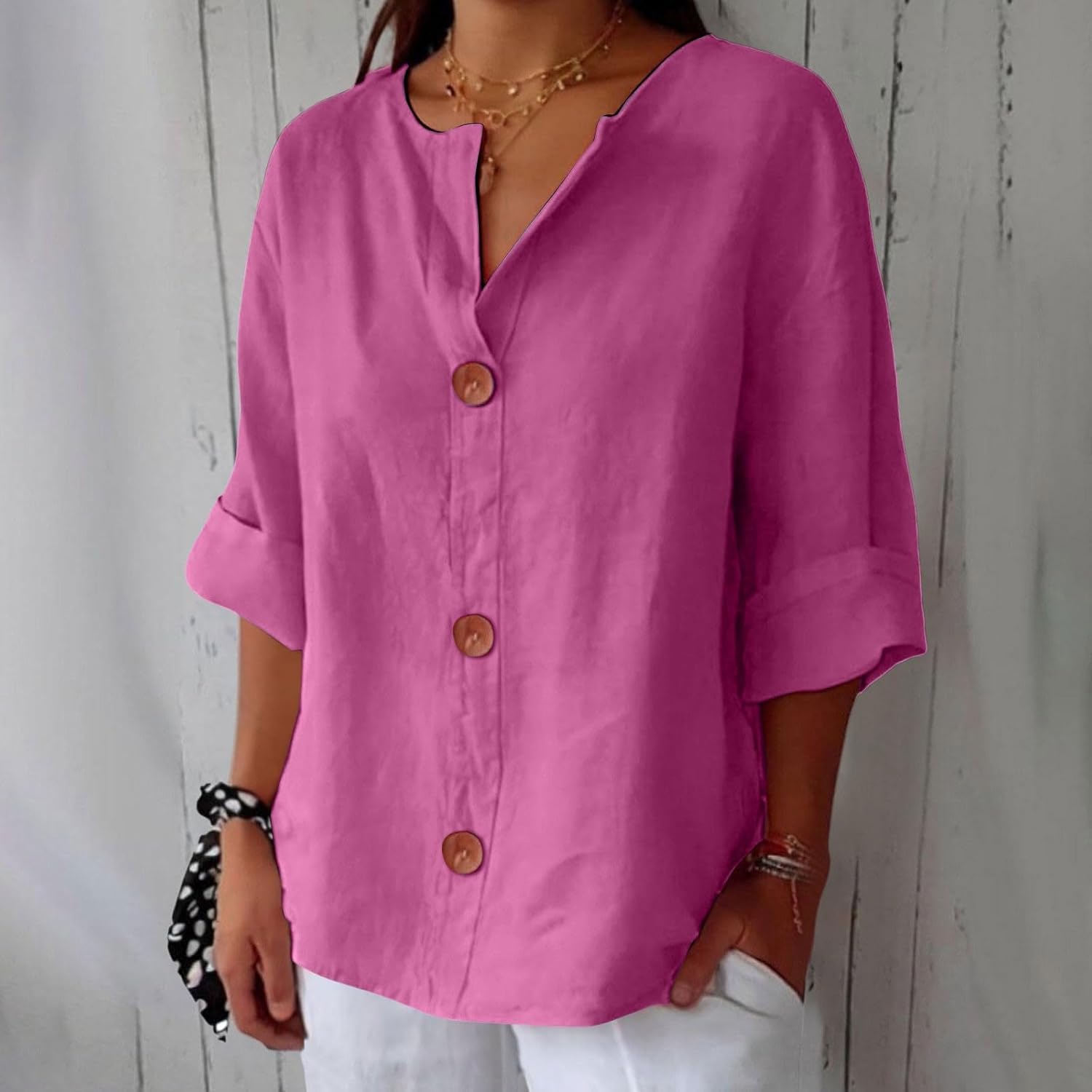Leviana™ | Blouse en Lin Décontractée