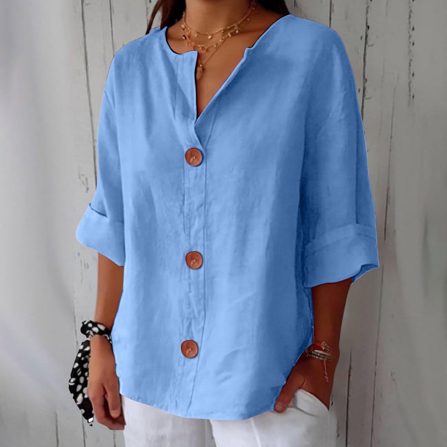 Leviana™ | Blouse en Lin Décontractée
