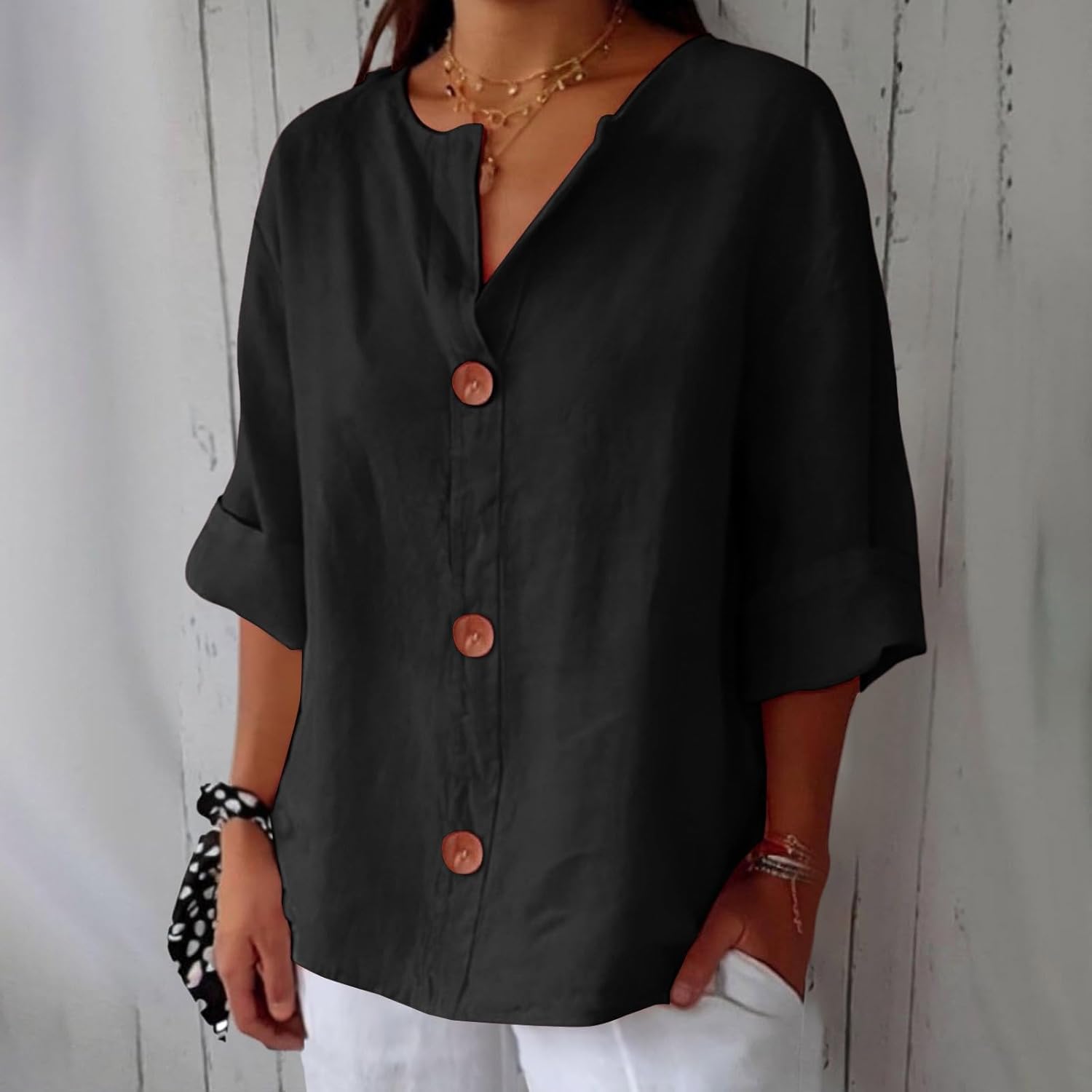 Leviana™ | Blouse en Lin Décontractée