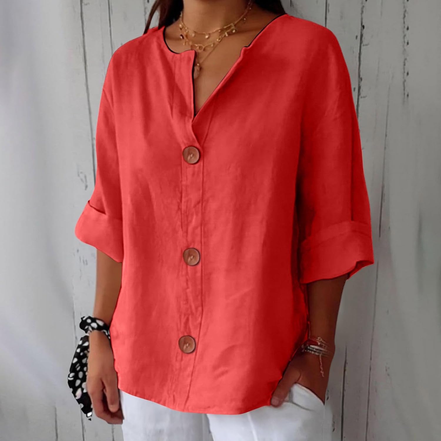 Leviana™ | Blouse en Lin Décontractée