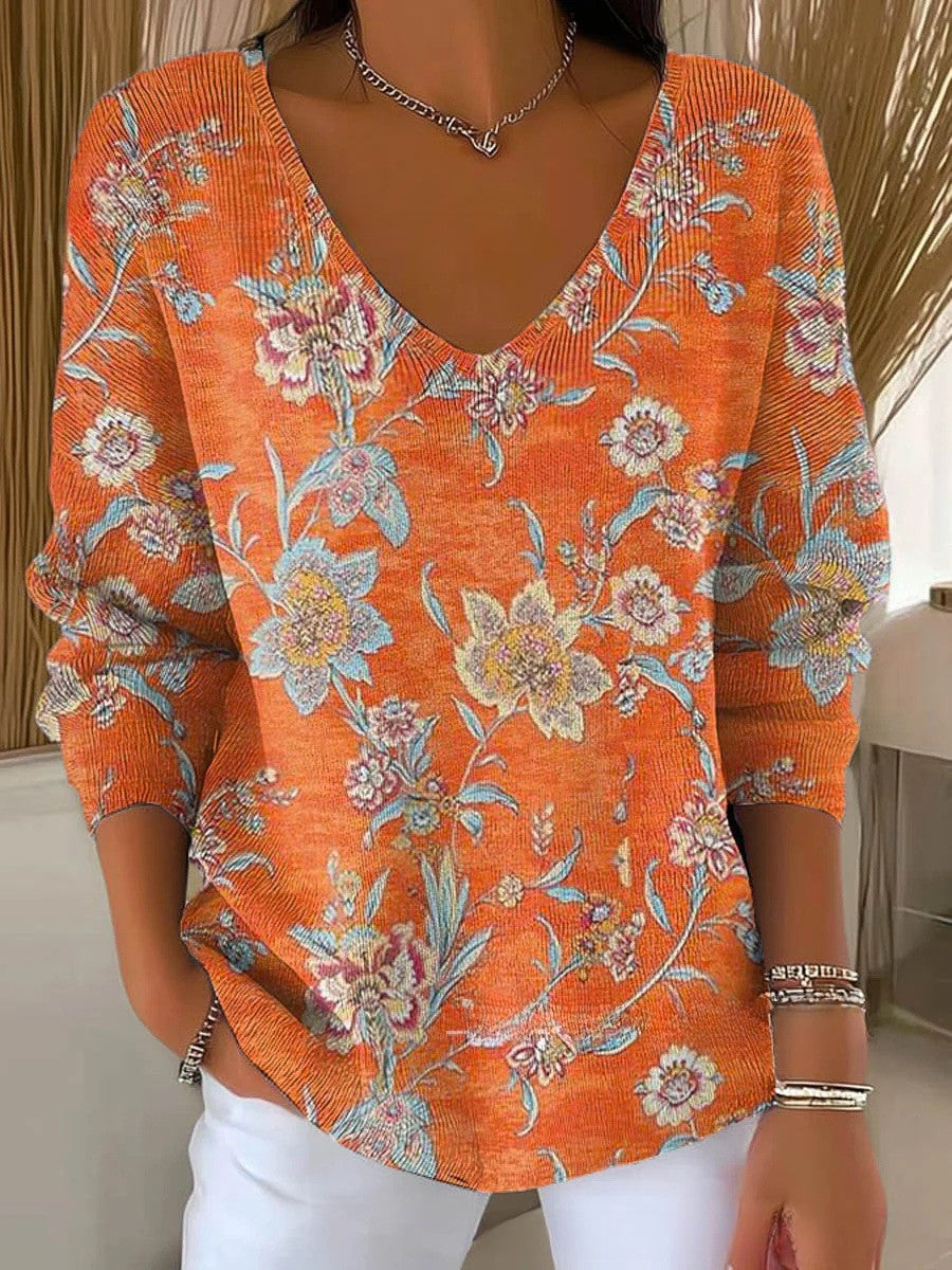Camille – Pull en maille col V