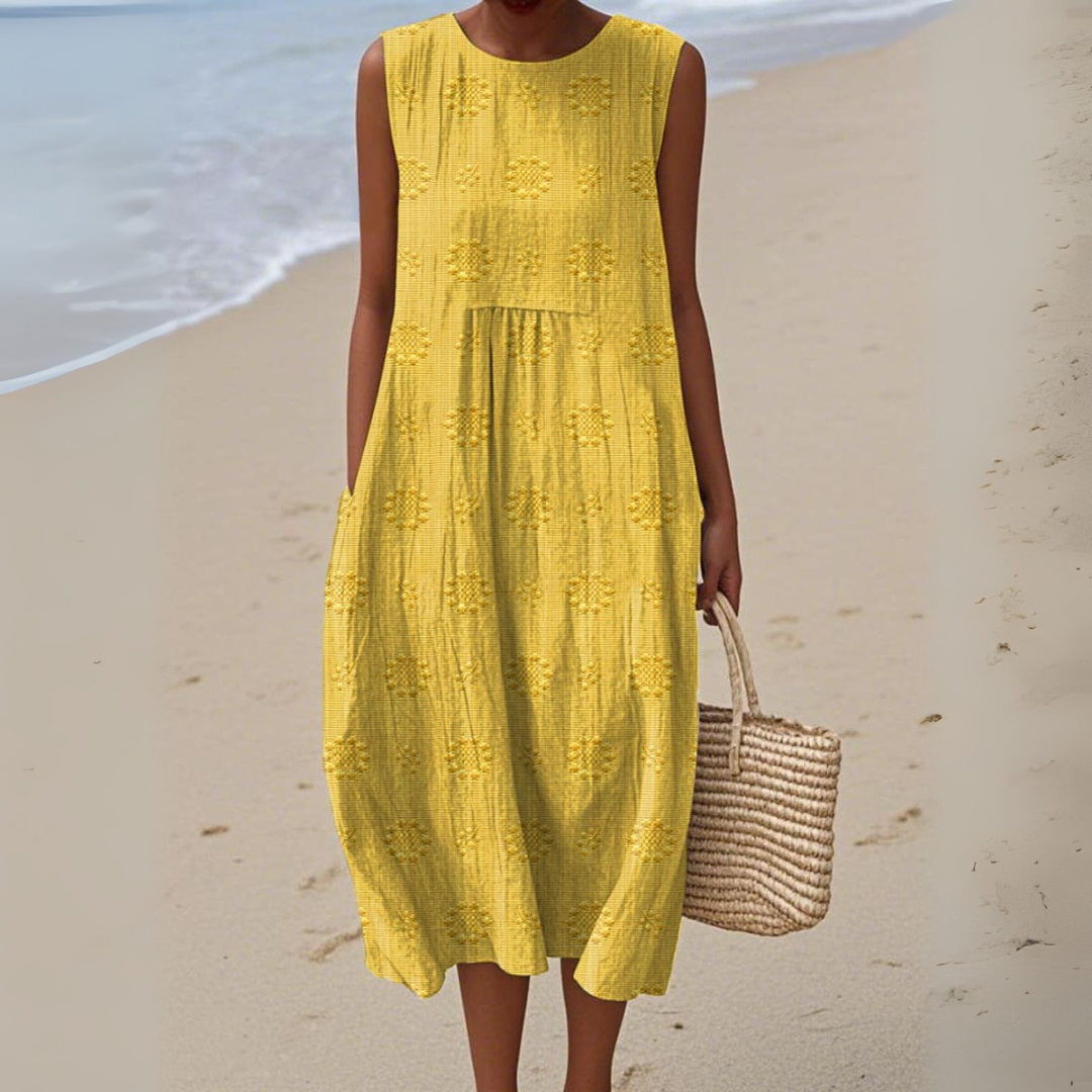 Leviana™ | Robe en Coton Élégante Sans Manches avec Broderie