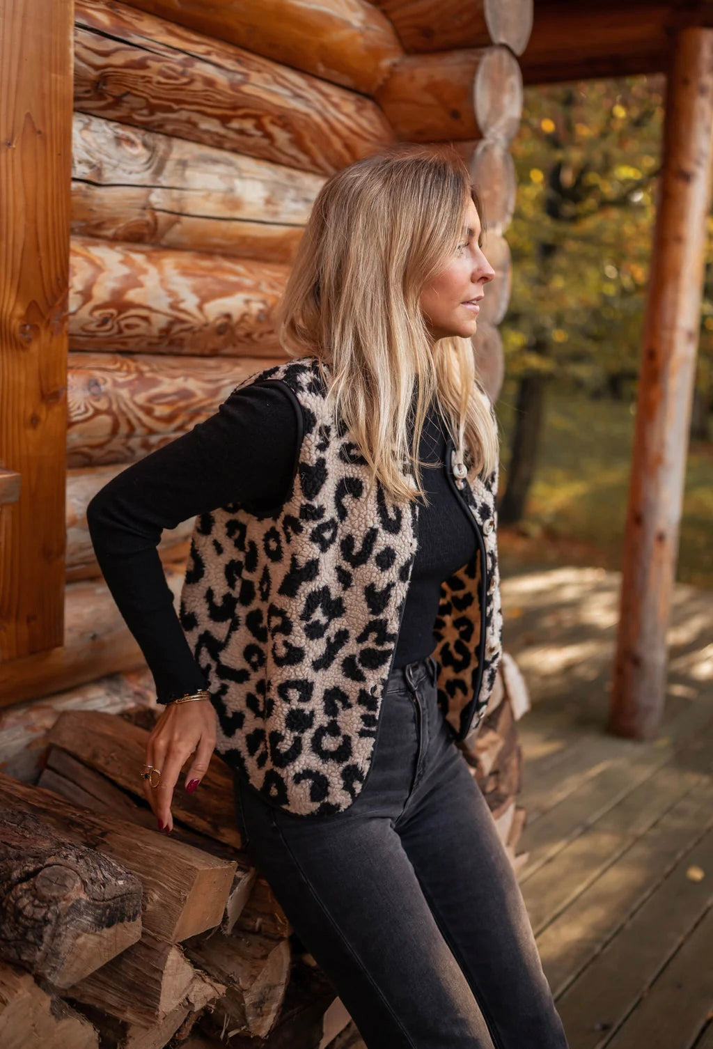 ASTRID™ | Gilet en tricot léopard