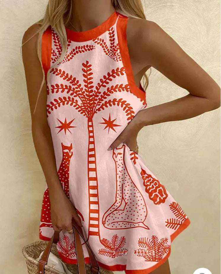 Vera™ | Robe Minidress avec Palmiers Tropicaux
