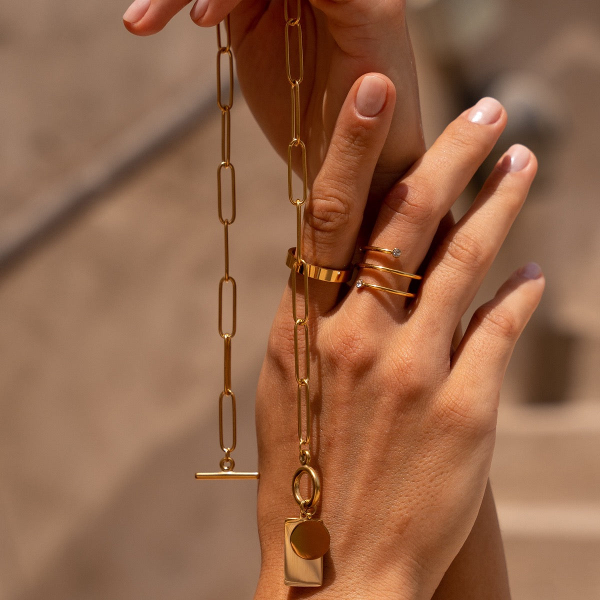 Collier en Or avec Fermoir Rectangulaire