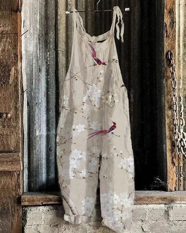 Salopette Vintage Florale - Style Élégant et Confort pour Femmes