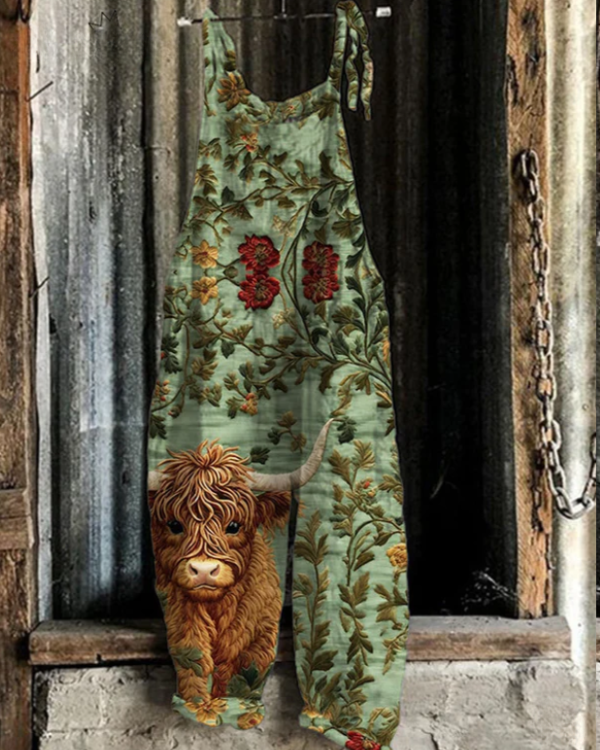 Combinaison Vintage avec Broderie Florale - Style et Confort Sans Effort pour Femmes