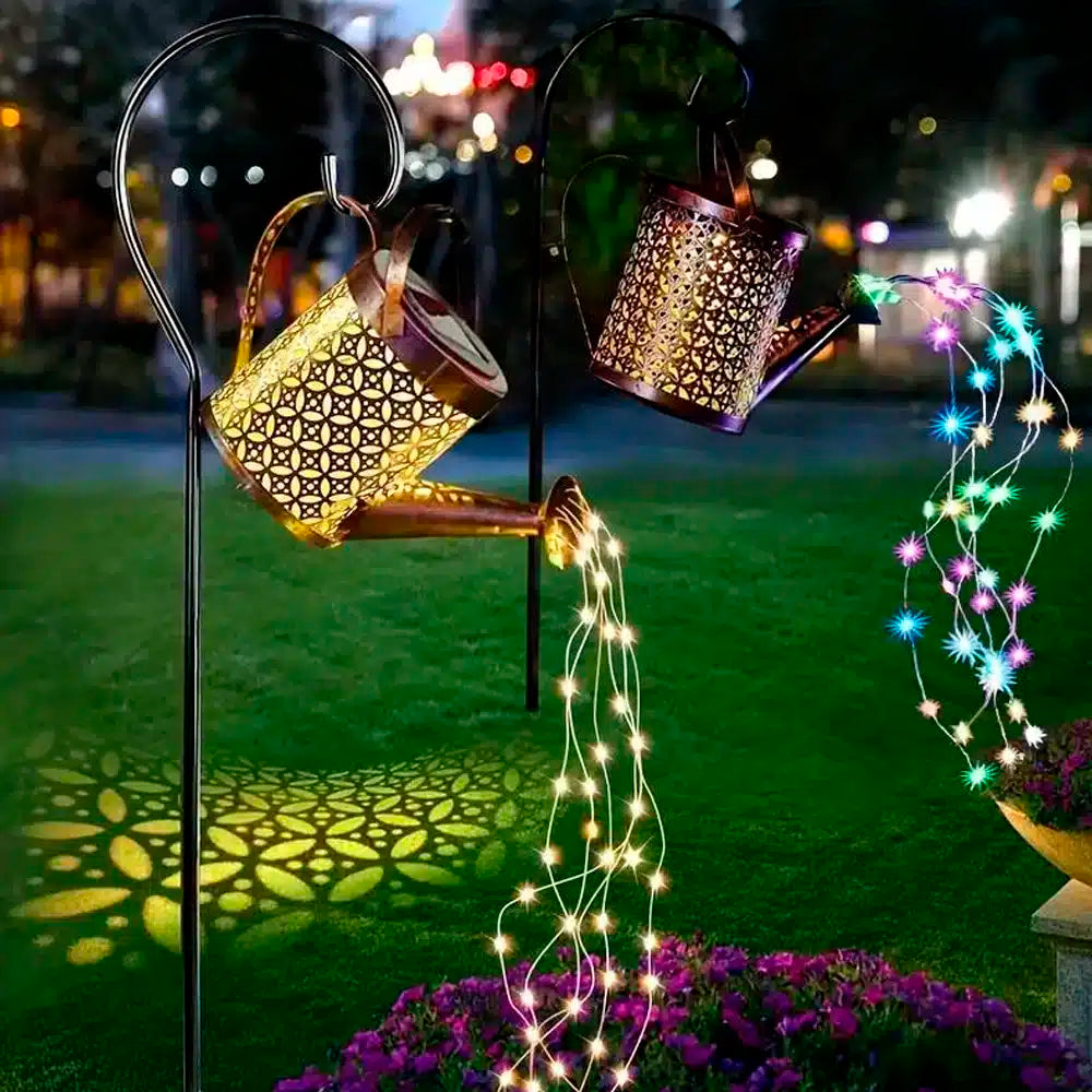 Arrosoir Solaire Magique avec Guirlandes LED – Lumière Enchantée pour Jardin et Terrasse