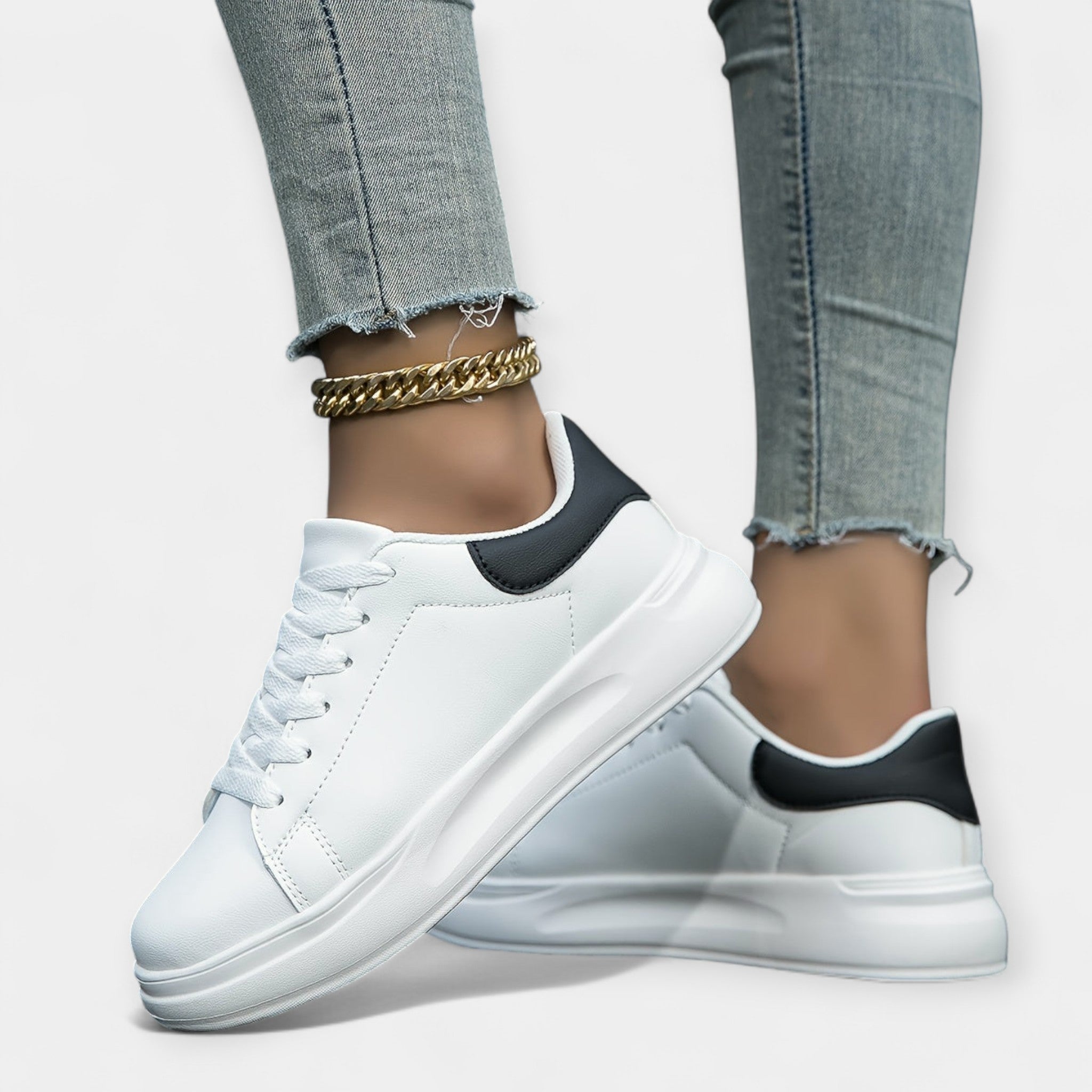 Baskets en Cuir Blanc