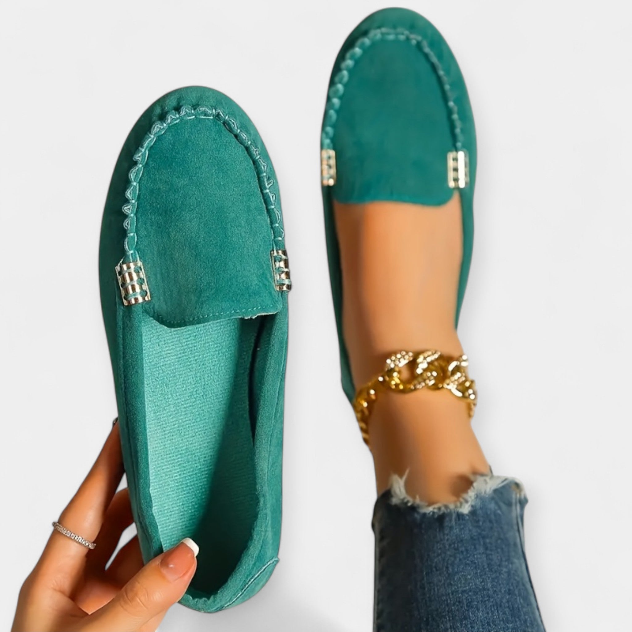 Mocassins avec Détail Métallique
