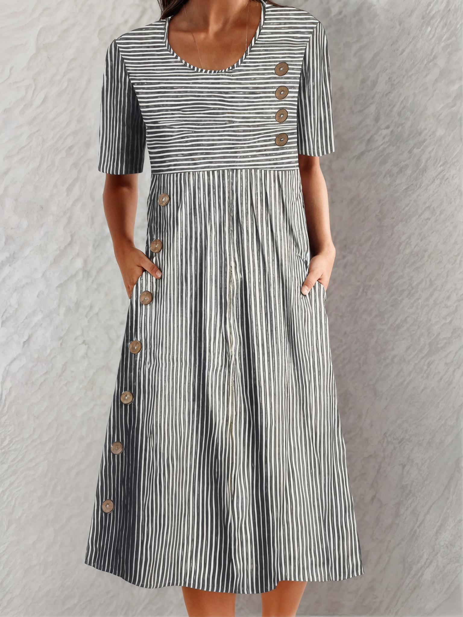 Élodie™ | Robe d'été rayée