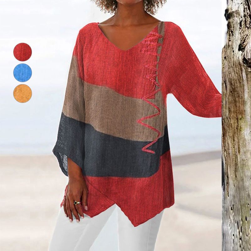 Leviana™ | Tunique V-cou Artistique – Créatif, Aéré & Élégant