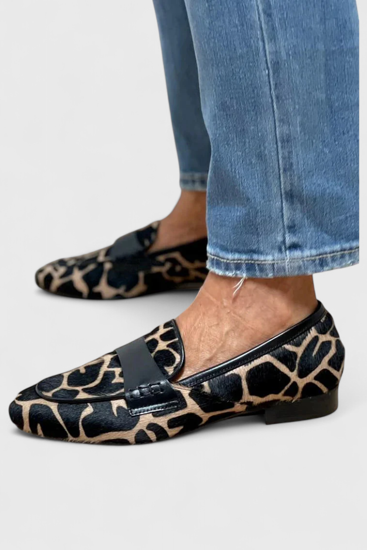 Mocassins Annelore à talon bas en cuir