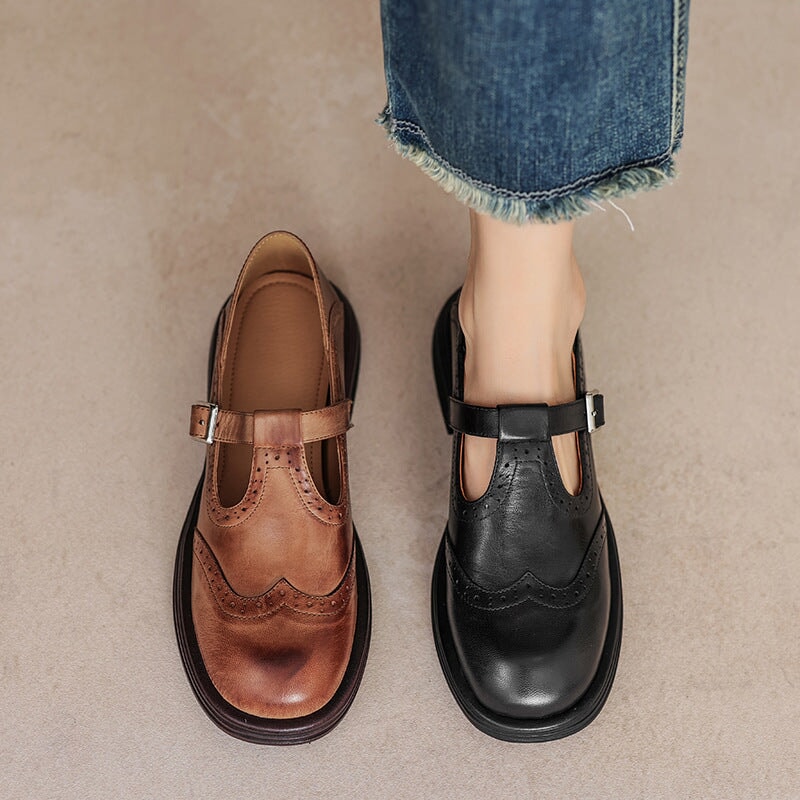 VELDA | Élégantes Mary Janes en Cuir
