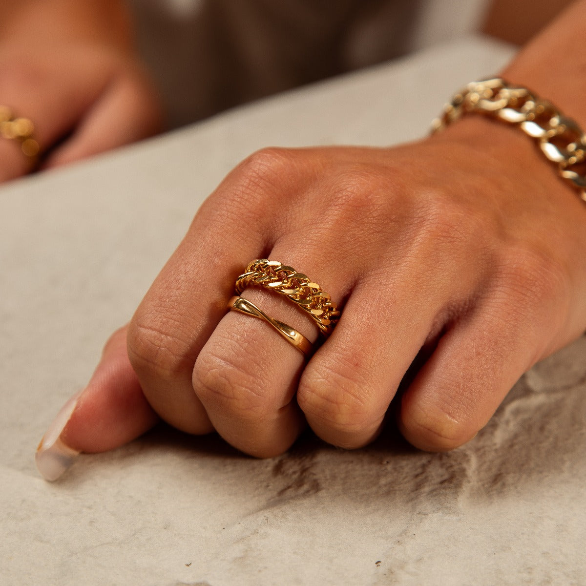 Bague Chaîne Curb