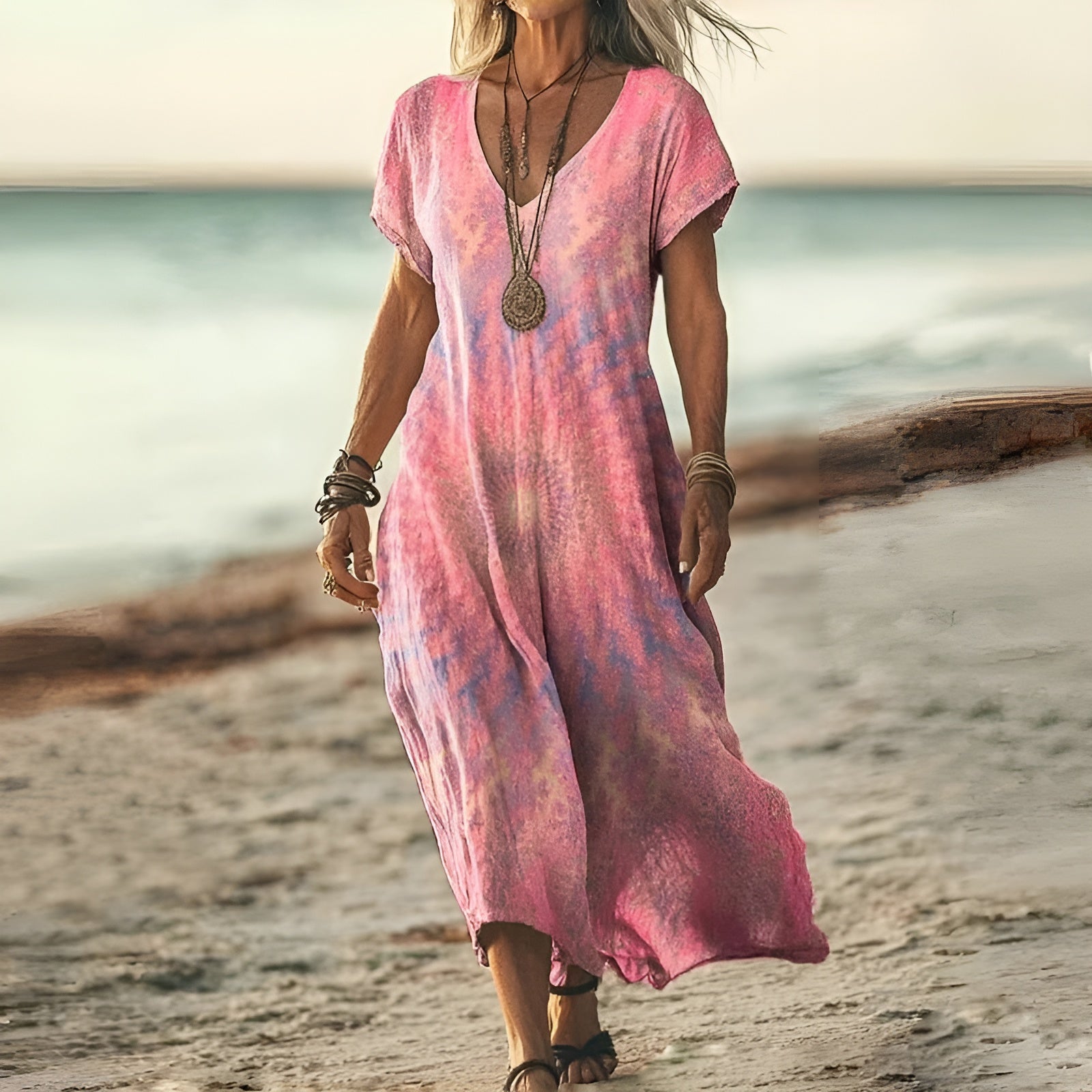 Leviana™ | Robe Boho à Imprimé Floral Élégant