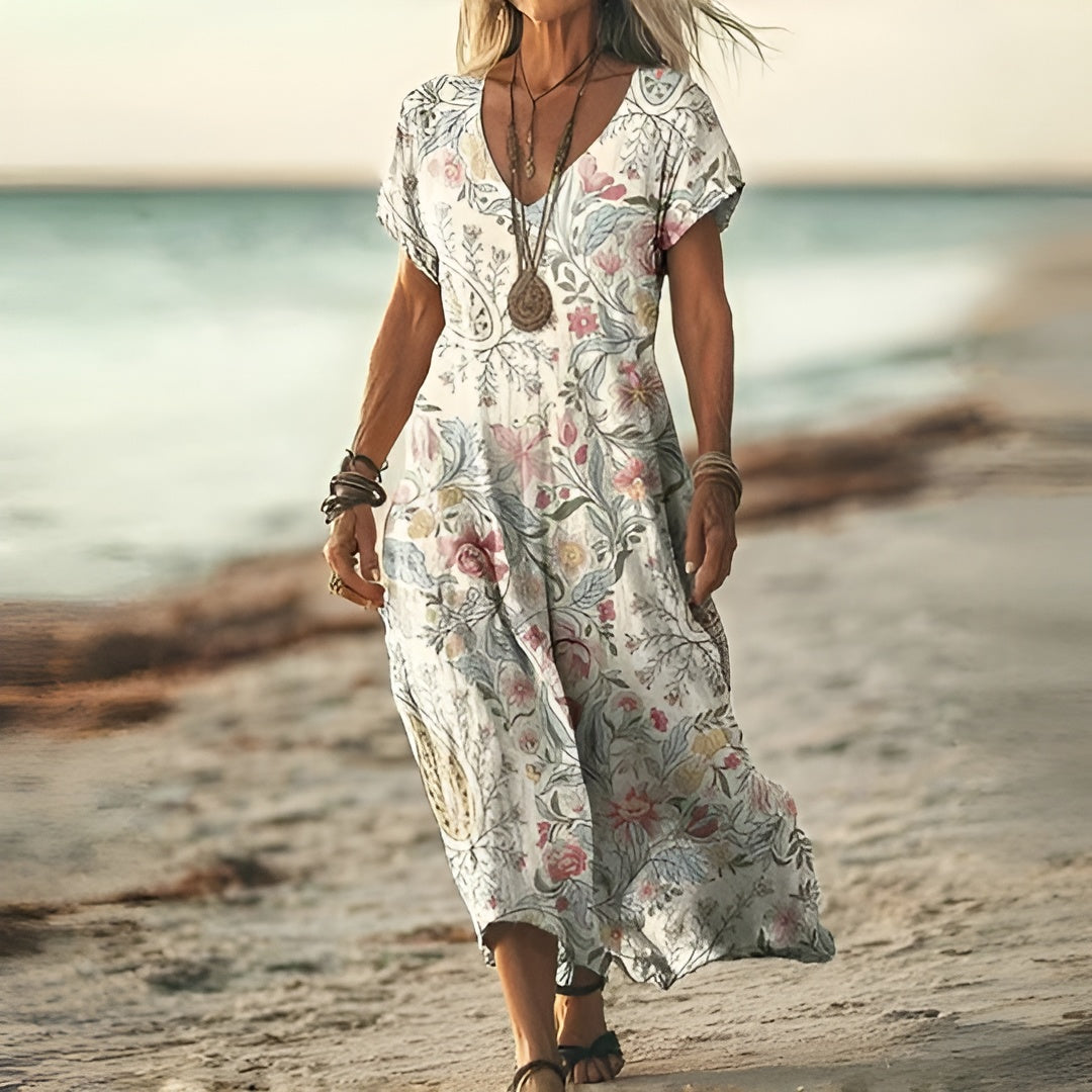 Leviana™ | Robe Boho à Imprimé Floral Élégant